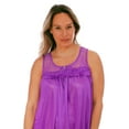 thumbnail image 5 of Women's Silky Feeling Sleeveless Tricot Nightgown with Floral Lace Design, Purple, Size Medium, 5 of 5