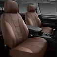 thumbnail image 2 of Auto Drive 2Piece Premium Brown Perforated Leather Seat Covers - Universal Fit, Luxury Comfort, 2 of 8