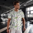 thumbnail image 3 of Wukai Wisteria Flower Print Men's Short-Sleeved Mesh T-Shirt,Quick-Dry Short Sleeve Workout T-Shirt-X-Small, 3 of 8