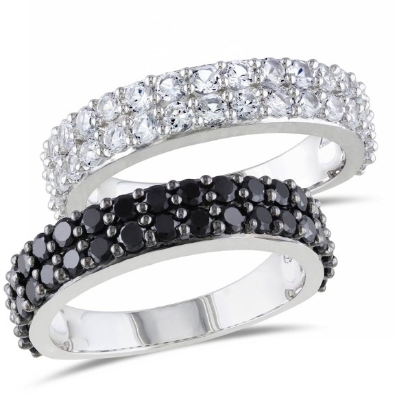 Everly Women's Sapphire and Created Spinel Sterling Silver Ring