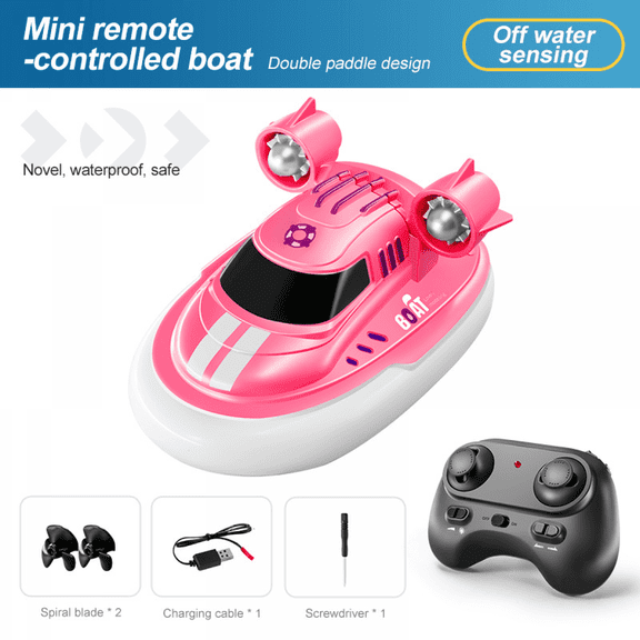 1/32 RC Boat Electric Speedboat Waterproof Racing Toys Boats for Lake & Pool, Birthday Gifts for Kids Boys Girls