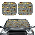 thumbnail image 2 of Disketp 2 Piece Funny Construction Pattern Windshield Sunshades,Folding Windshield Sun Shade For Car Suv Trucks Sedan,Blocks Uv Rays Sun Visor Protector-Medium, 2 of 7