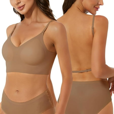 Low Back Seamless Bras Backless Wireless Multiway Convertible Halter Spaghetti Strap Padded Lifting Bralette