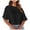 Black, variant on Kureaily Women's Crew Neck Cropped T Shirts Short Sleeve Loose Shoulder Crop Tee Tops Summer Lightweight T-Shirts