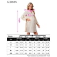 thumbnail image 5 of Women's Maternity Swiss Dot Dress V Neck Long Sleeve Button Down Mini Dress with Pockets, 5 of 5