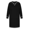 thumbnail image 7 of APEXFWDT Men's Long Sleeve Sleepshirt Crew Neck Mid-Length Pajamas Loose Fit Loungewear Gown Comfortable Home Wear,S,Black, 7 of 7