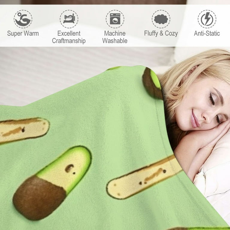 EastSmooth Avocado Blanket Cute Cartoon Avocado Toast Throw Blanket Avocado in Fitness Throws Avocado Stuff Gifts for Women Walmart