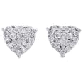 thumbnail image 2 of 10K White Gold Diamond Heart Shape 3 Prong Studs Womens Fancy Earrings 3/4 CT., 2 of 5