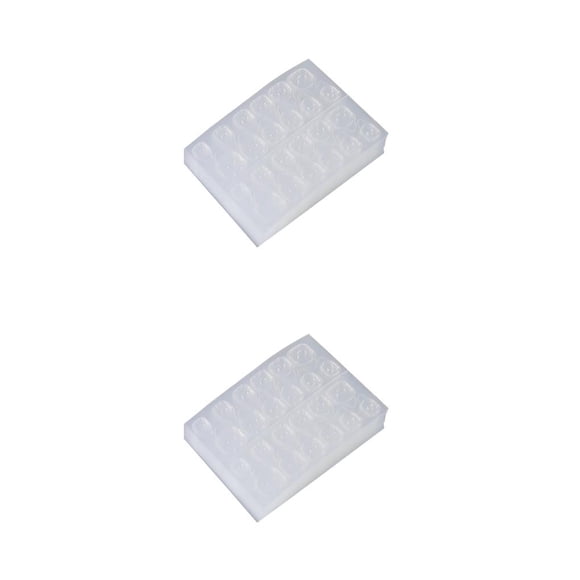 Vogacara Paquete de 50 pestañas de silicona para uñas, autoadhesivas, accesorios para mujeres, grifo adhesivo, pasador de doble cara, diseño 2piezas