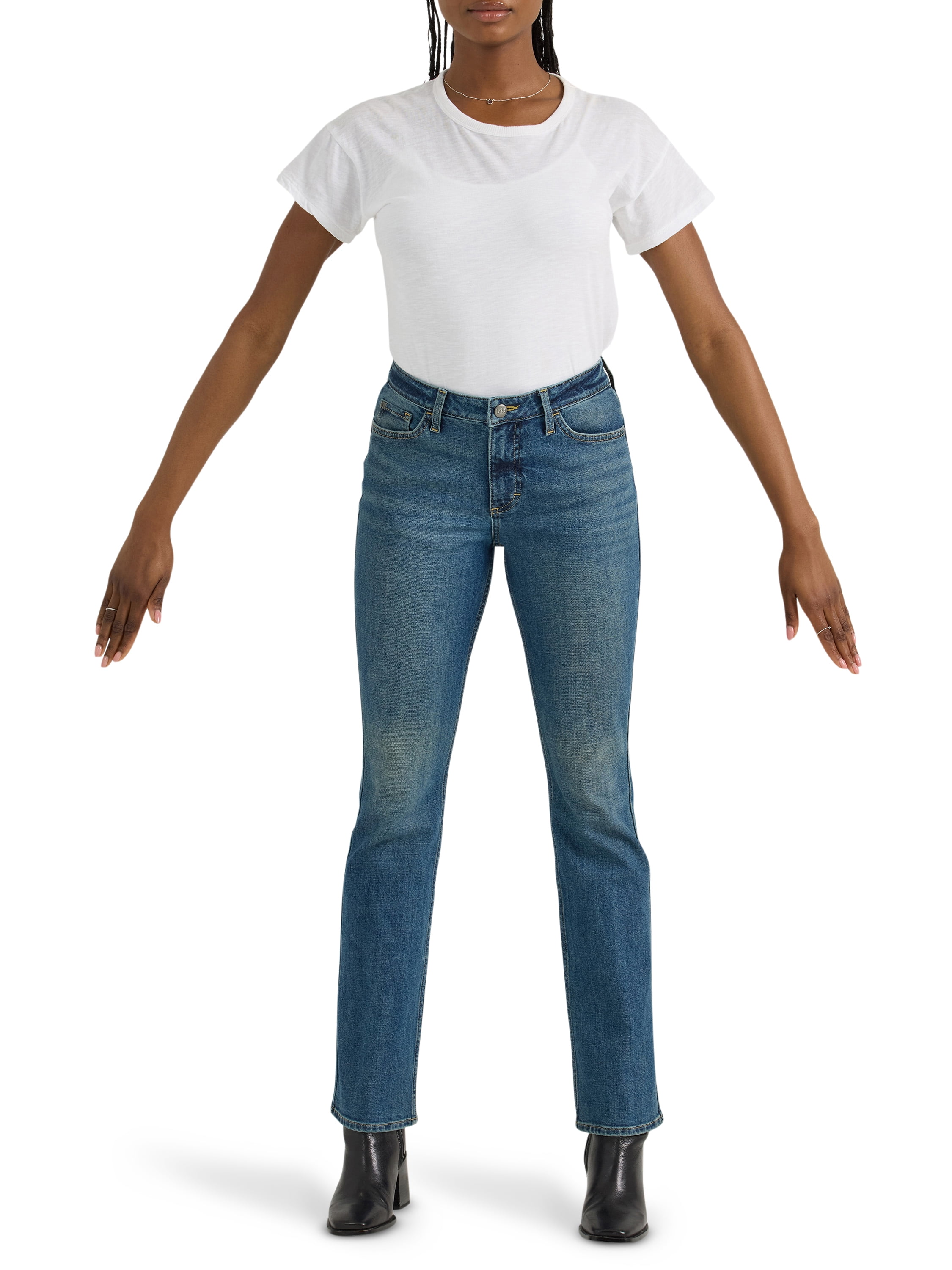 Lee Women's Midrise Bootcut Jean, Available in Regular, Short, Long Inseams, Sizes 2-22