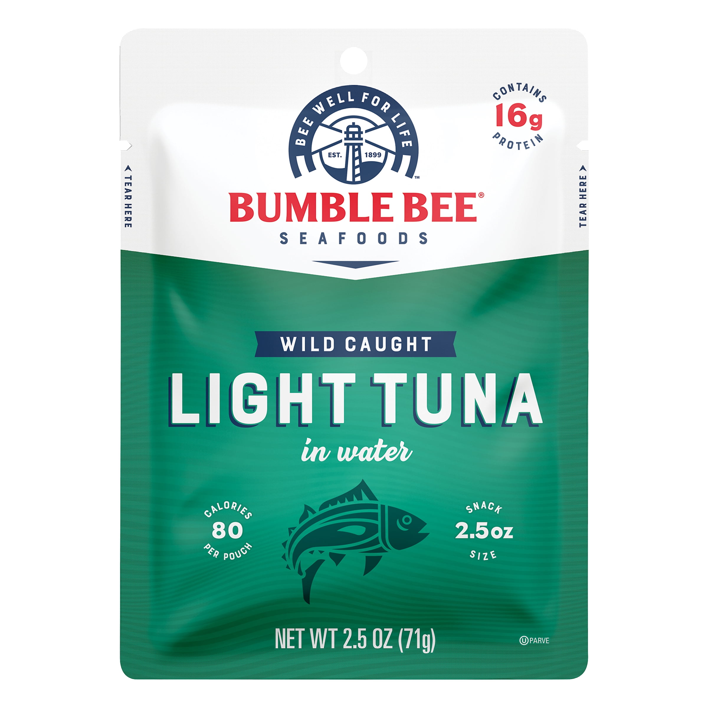 Bumble Bee Light Tuna in Water, 2.5 oz Pouch