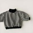 thumbnail image 5 of Daznico Baby Girl Boy Knit Sweater Stripe Sweatshirt Warm Crewneck Long Sleeve Tops for Toddler Kids Pullover,3-6 Months, 5 of 6