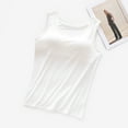 thumbnail image 3 of Hauaitttt Womens Solid Tank Tops with Built In Padded Bra Basic Breathable Tank Tops 1xl Tops for Women Fancy Top Women Tang Tops Undershirt Top Seamless Tops Athletic Tops Junior Top Loose Top Satin, 3 of 5