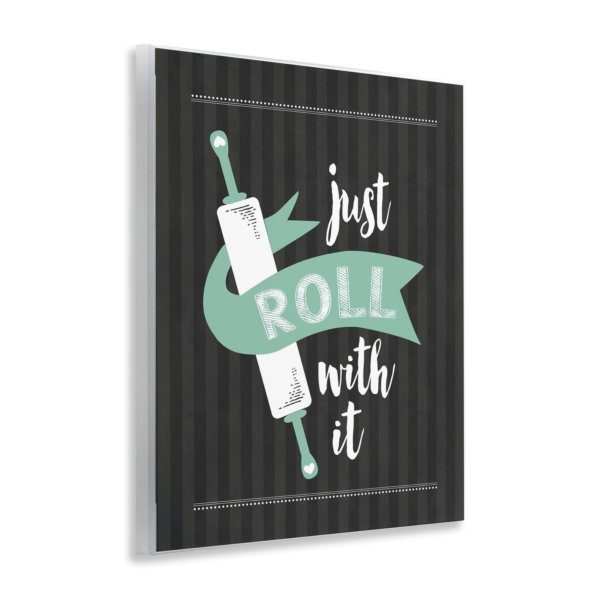 Roll With It Black & Green Wall Plaque Art, design by Lettered and Lined