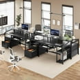 thumbnail image 7 of SEDETA 63" Computer Desk, Office Desk with Lockable Drawers for Legal/Letter File, Gaming Desk with LED Lights & Power Outlet, Home Office Desks with Storage, Black, 7 of 7
