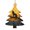 Christmas Tree Shape, variant on Angel Shape Christmas Wooden Hanging Ornaments, 6 Pcs, Xmas Tree Decor for Home Office with Howling Wolf Moon Night Vintage Design
