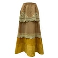 thumbnail image 3 of Ashirexll Womens Skirts, Long Flowy Skirts for Women, Plus Size Summer Comfortable Breathable Patchwork Lace and Large Hem Maxi Skirt Yellow 4XL, 3 of 3