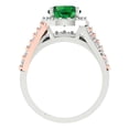 thumbnail image 4 of Clara Pucci 18K White/Rose Gold 2.32 Simulated Emerald Engraveable Engagement Ring + Wedding Band Set, 4 of 7