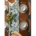 thumbnail image 2 of White Spring Floral Table Runner Cotton Linen 90 Inch Holiday Dresser Scarves, Pastoral Flowers Modern Oil Painting Tablerunner for Kitchen Coffee Dining Bedroom Dinner Scarf Décor 13''x90'', 2 of 9