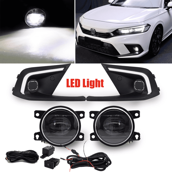 For 2022 2023 2024 Honda Civic Sedan Hatchback Driving LED DRL & Fog Lights Kit