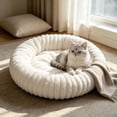 thumbnail image 5 of Calming Donut Dog Bed for Small Dogs & Cats, Washable Round Plush Cuddler, Anti-Anxiety Sleeping Cushion, 40x40cm, 5 of 7