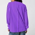 thumbnail image 5 of qolati Womens Oversized Sweatshirts Lightweight Striped Color Block Crewneck Long Sleeve Shirts 2024 Fall Pullover Tops with Pocket, 5 of 7