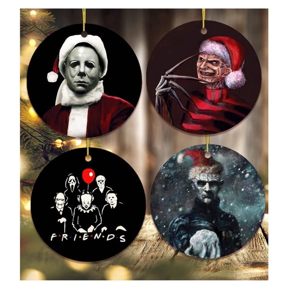 Horror and Themed Christmas Ornaments (Horror Movie Ornament Bundle)
