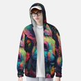 thumbnail image 2 of Vsdgher Sweat à Capuche Imprimé Lapin Coloré pour Hommes Femmes, Manches Longues Protection Solaire Pêche pour Course Natation-Petit, 2 of 7