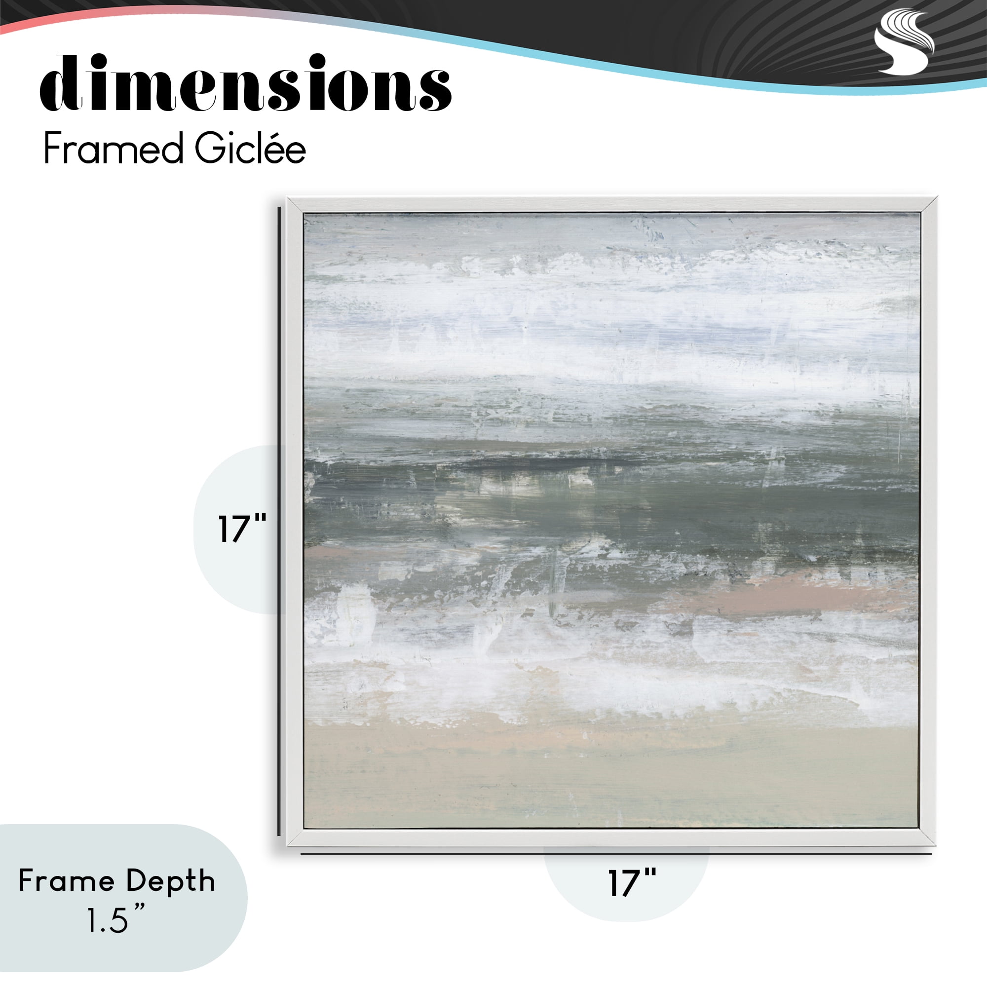 Stupell Industries Subdued Pastel Tides White Framed Giclee Art, design by Ethan Harper