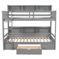 thumbnail image 4 of Twin Size Bunk Bed with Storage Drawer,Wood Bed Frame with Built-in Shelves Beside Both Upper and Down Bed,Mattress Not Included, 4 of 7