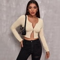 thumbnail image 3 of Pntutb Mujeres Sexy Retro Cremallera top Tee Turn-Down Collar Manga larga Mujer Blusa Liquidación Pntutb Pntutb-531, 3 of 7
