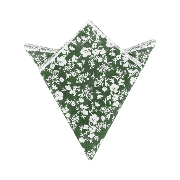 INSPIRE CHIC Father's Day Men's Floral Print Soft Pocket Squares 1 Pcs Forest Green One Size