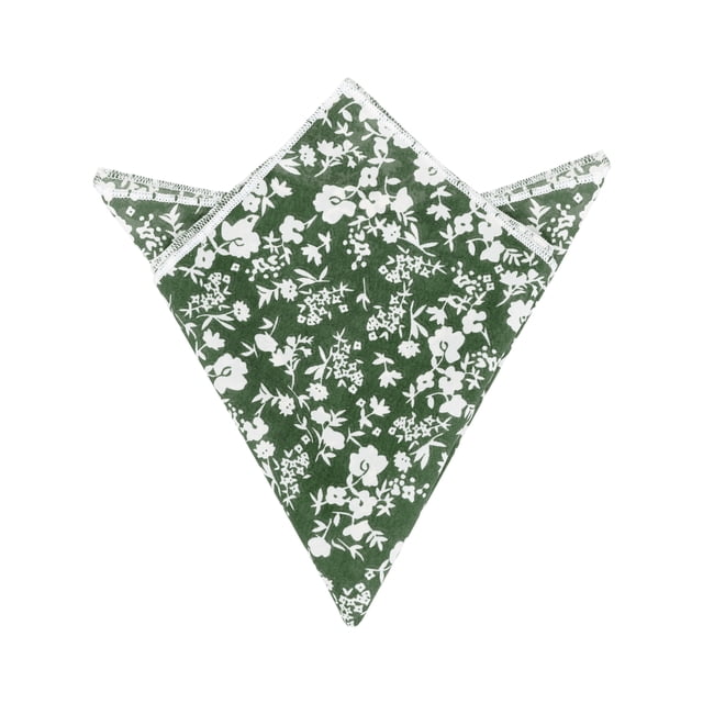 Pa?uelos de bolsillo suaves con estampado floral para hombres INSPIRE CHIC 1 pieza verde bosque talla única