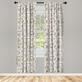 thumbnail image 4 of Ambesonne Botanical Window Curtains, Botanical Drawn by Hand, Each 28" W x 63" L, Dark Rosewood and White, 4 of 4