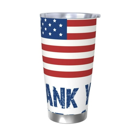 

Vsdgher Thank You Veterans 20 Oz Stainless Steel Vacuum Insulated Travel Mug Coffee Cup for Home Office Outdoor Works Great for Ice Drinks and Hot Beverage -Without Straw