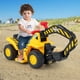 thumbnail image 2 of Costway Los niños eléctricos 6V montan en el tractor del juguete del juego de simulación de la excavadora con el aro de baloncesto, 2 of 6