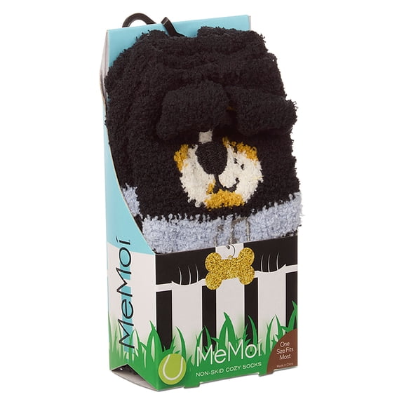 MeMoi Women's Dog Embellished Plush Crew Socks - Womens - Female, One Size, Black