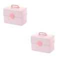 thumbnail image 3 of Guardurnaity Caja de almacenamiento práctica de plástico para accesorios para el cabello de niños, organización fácil y ordenada, fácil de rosa 2Conjunto, 3 of 6