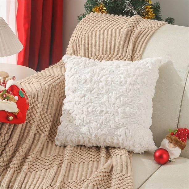Teissuly Christmas Soft Plush Decorative Pillow Cover for Sofa Bed, Home Decor Cushion Cover Family Pillowcase (18x18 Inch) Teissuly WER202311013458