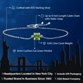 thumbnail image 2 of Gem Stone King 925 Sterling Silver Green Peridot Solitaire Bracelet for Women (0.85 Cttw, Cushion Cut 6MM, Gemstone Birthstone, Fully Adjustable up to 9 inch), 2 of 5