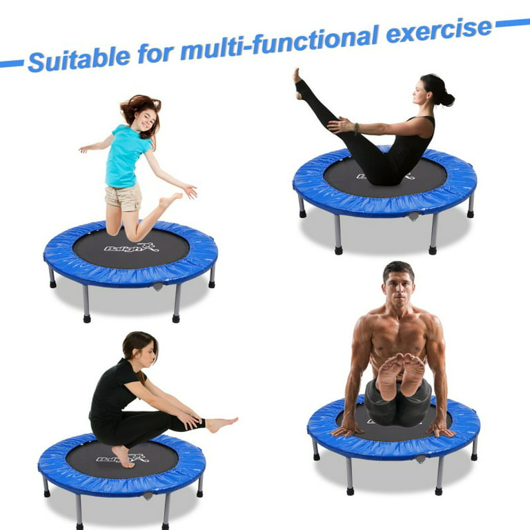 38 Mini Exercise Trampoline Folding Fitness Rebounder for Adults & Kids