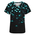 thumbnail image 4 of Scrub Top for Women V Neck Short Sleeve Soft Breathable Dual Pockets Medical Nursing Uniform Working Top Hearts Printed Healthcare Professional Apparel, 4 of 5