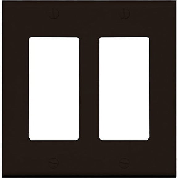 RiteAV Blank Wall Plate for Keystone Jacks - Brown 2 Gang Decorative
