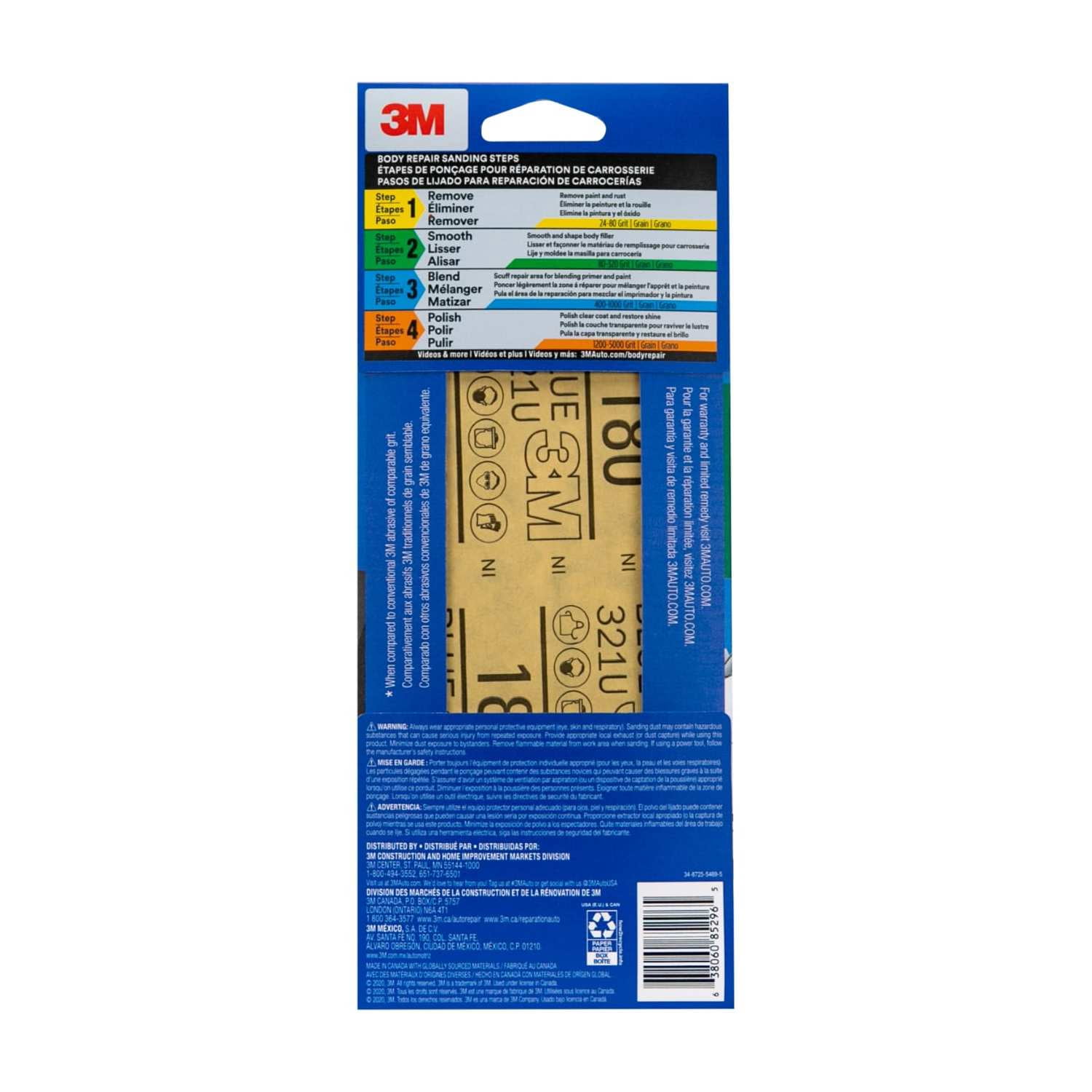 (2 pack) 3M Blue Technology Sandpaper , 3 2/3 in x 9 in, 180 Grit, 8-Pack
