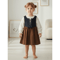 thumbnail image 4 of BemeyourBBs Toddler Baby Girl Renaissance Dress Outfit Kids Little Girl Spring Fall Dress with Vest 2 Pcs Clothes Set A Line Long Sleeve Dress, 4 of 9