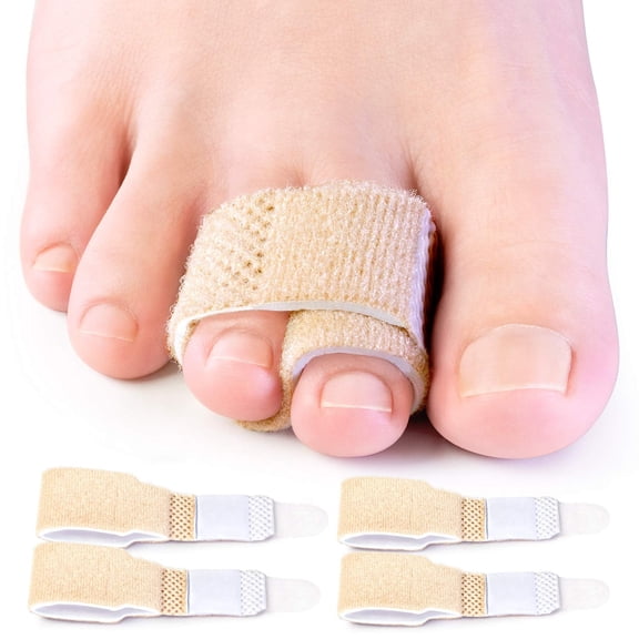 Hammer Toe Straighteners for Bent Toes, 4 PCS Toe Splints Wraps, Toe Corrector, Toe Wraps for Curled Toes, Crooked Toes and Hammer Toes