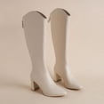 thumbnail image 3 of Botas de talla grande 34-43 nuevas para mujer, tacones altos gruesos con cremallera, tacones altos simples y gruesos, Botas hasta la rodilla para Otoño e Invierno, 3 of 5