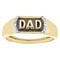 thumbnail image 2 of 10K Yellow Gold Round Diamond Father Dad Enamel Ring 7mm Wedding Band 0.024 CT., 2 of 5