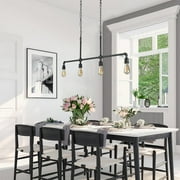 4-Light Iron Pipe Kitchen Island Lighting Industrial Pendant Lights