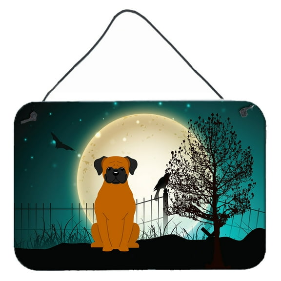 Carolines Treasures BB2305DS812 Halloween Scary Fawn Boxer Wall or Door Hanging Prints  8x12 multicolor